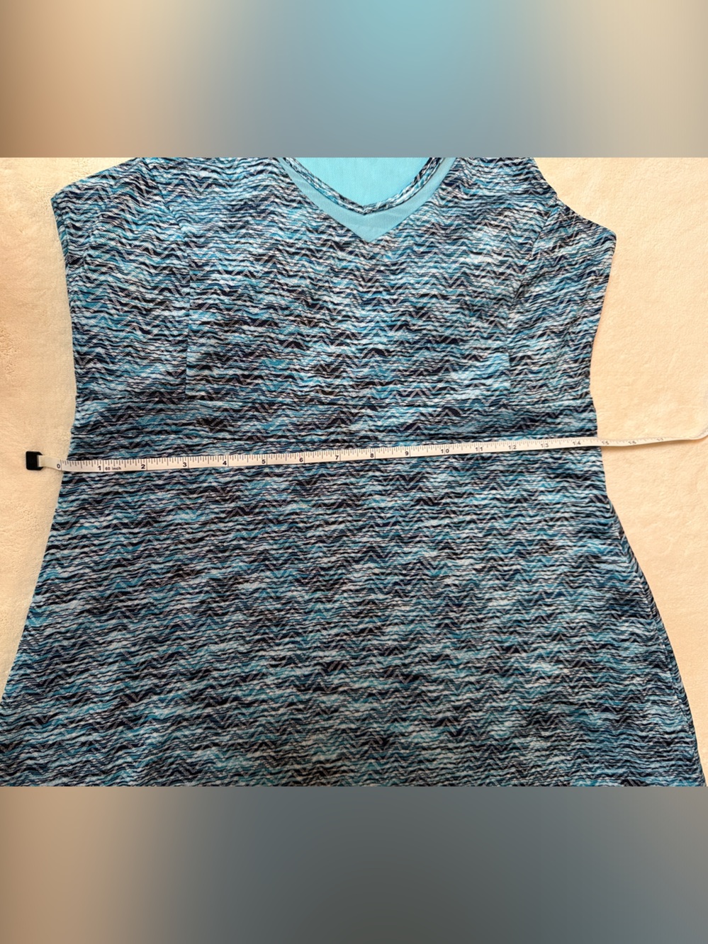 Blue Patterned Racerback Dress - Picture 6 of 7